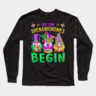 Mardi Gras Let The Shenanigans Begin GnomesKids Long Sleeve T-Shirt